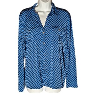 Michael Kors Women's Soft Checkered Button-down Shirt